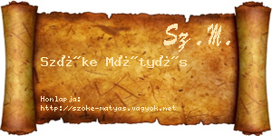 Szőke Mátyás névjegykártya